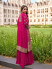 Magenta Designer Embroidered Party Wear Palazzo Suit with Shrug