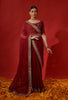 Maroon Designer Embroidered Georgette Wedding Saree-Saira's Boutique