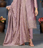 Mauve Designer Embroidered Party Wear Silk Pant Suit-Saira's Boutique