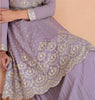 Mauve Designer Embroidered Silk Party Wear Sharara Suit-Saira's Boutique