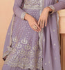 Mauve Designer Embroidered Silk Party Wear Sharara Suit-Saira's Boutique