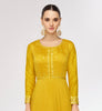 Metallic Gold Designer Embroidered Party Wear Silk Gown-Saira's Boutique