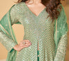 Mint Green Designer Embroidered Pure Georgette Wedding Palazzo Suit-Saira's Boutique
