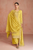 Mustard Yellow Designer Embroidered Silk Party Wear Palazzo Suit-Saira's Boutique