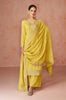 Mustard Yellow Designer Embroidered Silk Party Wear Palazzo Suit-Saira's Boutique