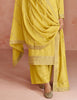 Mustard Yellow Designer Embroidered Silk Party Wear Palazzo Suit-Saira's Boutique