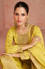 Mustard Yellow Designer Embroidered Silk Party Wear Palazzo Suit-Saira's Boutique