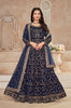 Navy Blue Designer Heavy Embroidered Velvet Anarkali Suit-Saira's Boutique