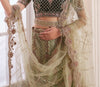 Olive Designer Heavy Embroidered Net Bridal Lehenga-Saira's Boutique