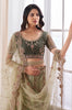 Olive Designer Heavy Embroidered Net Bridal Lehenga-Saira's Boutique