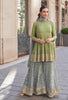 Olive Green & Sage Gray Designer Embroidered Party Wear Sharara Suit-Saira's Boutique