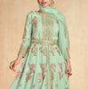 Pastel Mint Green Designer Embroidered Premium Silk Anarkali Suit-Saira's Boutique