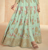 Pastel Mint Green Designer Embroidered Premium Silk Anarkali Suit-Saira's Boutique
