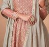 Peach & Taupe Designer Embroidered Silk Party Wear Sharara Suit-Saira's Boutique