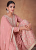 Pink Blush Designer Embroidered Party Wear Sharara Suit-Saira's Boutique