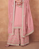 Pink Blush Designer Embroidered Party Wear Sharara Suit-Saira's Boutique