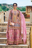 Pink Designer Embroidered Heavy Chinon Party Wear Sharara Suit-Saira's Boutique