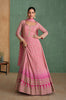 Pink Designer Embroidered Pure Georgette Anarkali Gown-Saira's Boutique
