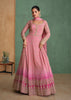 Pink Designer Embroidered Pure Georgette Anarkali Gown-Saira's Boutique