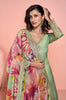 Pista Green Designer Embroidered Pure Jacquard Silk Anarkali Suit-Saira's Boutique