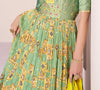 Pixie Green Designer Embroidered Georgette Chinon Silk Anarkali Gown-Saira's Boutique