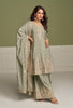 Sage Green Designer Embroidered Party Wear Kurti Style Palazzo Suit