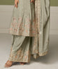 Sage Green Designer Embroidered Party Wear Kurti Style Palazzo Suit
