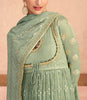 Sage Green Designer Heavy Embroidered Georgette Anarkali Gown-Saira's Boutique