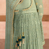 Sage Green Designer Heavy Embroidered Georgette Anarkali Gown-Saira's Boutique