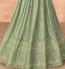 Sage Green Designer Heavy Embroidered Georgette Anarkali Gown-Saira's Boutique