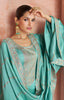 Sea Green Designer Embroidered Silk Party Wear Palazzo Suit-Saira's Boutique