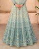 Shaded Blue Designer Heavy Embroidered Georgette Anarkali Gown-Saira's Boutique