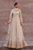 Smokey Taupe Designer Heavy Embroidered Georgette Bridal Anarkali Gown-Saira's Boutique
