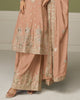 Taupe Designer Embroidered Party Wear Kurti Style Palazzo Suit