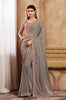 Taupe Designer Embroidered Silk Wedding Party Wear Saree-Saira's Boutique