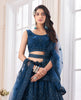 Teal Blue Designer Heavy Embroidered Net Bridal Lehenga-Saira's Boutique