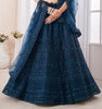 Teal Blue Designer Heavy Embroidered Net Bridal Lehenga-Saira's Boutique