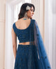 Teal Blue Designer Heavy Embroidered Net Bridal Lehenga-Saira's Boutique