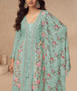 Winter Green Designer Embroidered Chinon Silk Party Wear Palazzo Suit-Saira's Boutique