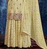 Yellow Designer Embroidered Georgette Party Wear Sharara Suit-Saira's Boutique