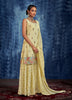 Yellow Designer Embroidered Georgette Party Wear Sharara Suit-Saira's Boutique