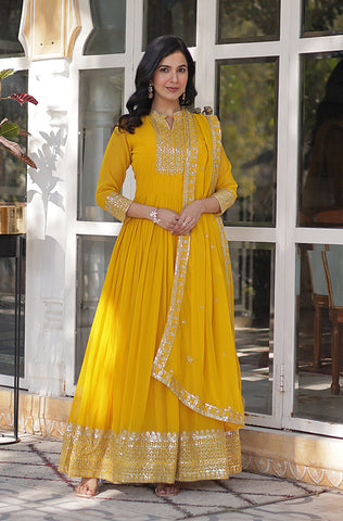 Blush Pink Designer Heavy Embroidered Net Anarkali Suit