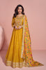 Yellow Designer Embroidered Premium Chinon Silk Anarkali Gown-Saira's Boutique