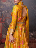 Yellow Designer Embroidered Pure Georgette Pant Style Anarkali Gown-Saira's Boutique