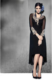 Black Embroidered Georgette Designer Kurti-Saira's Boutique