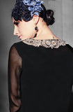Black Embroidered Georgette Designer Kurti-Saira's Boutique