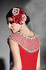 Red Embroidered Georgette Designer Kurti-Saira's Boutique