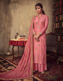 Antique Pink Designer Embroidered Party Wear Palazzo Suit-Saira's Boutique