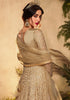 Beige Gold Designer Heavy Embroidered Wedding Anarkali Gown-Saira's Boutique