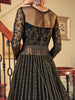 Black Designer Heavy Embroidered Net Wedding Anarkali Gown-Saira's Boutique